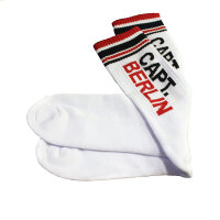 Capt. Berlin Crew Cut Socks White Black Red 40-43