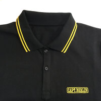 Capt. Berlin Polo-Shirt Black + Stripes Yellow S